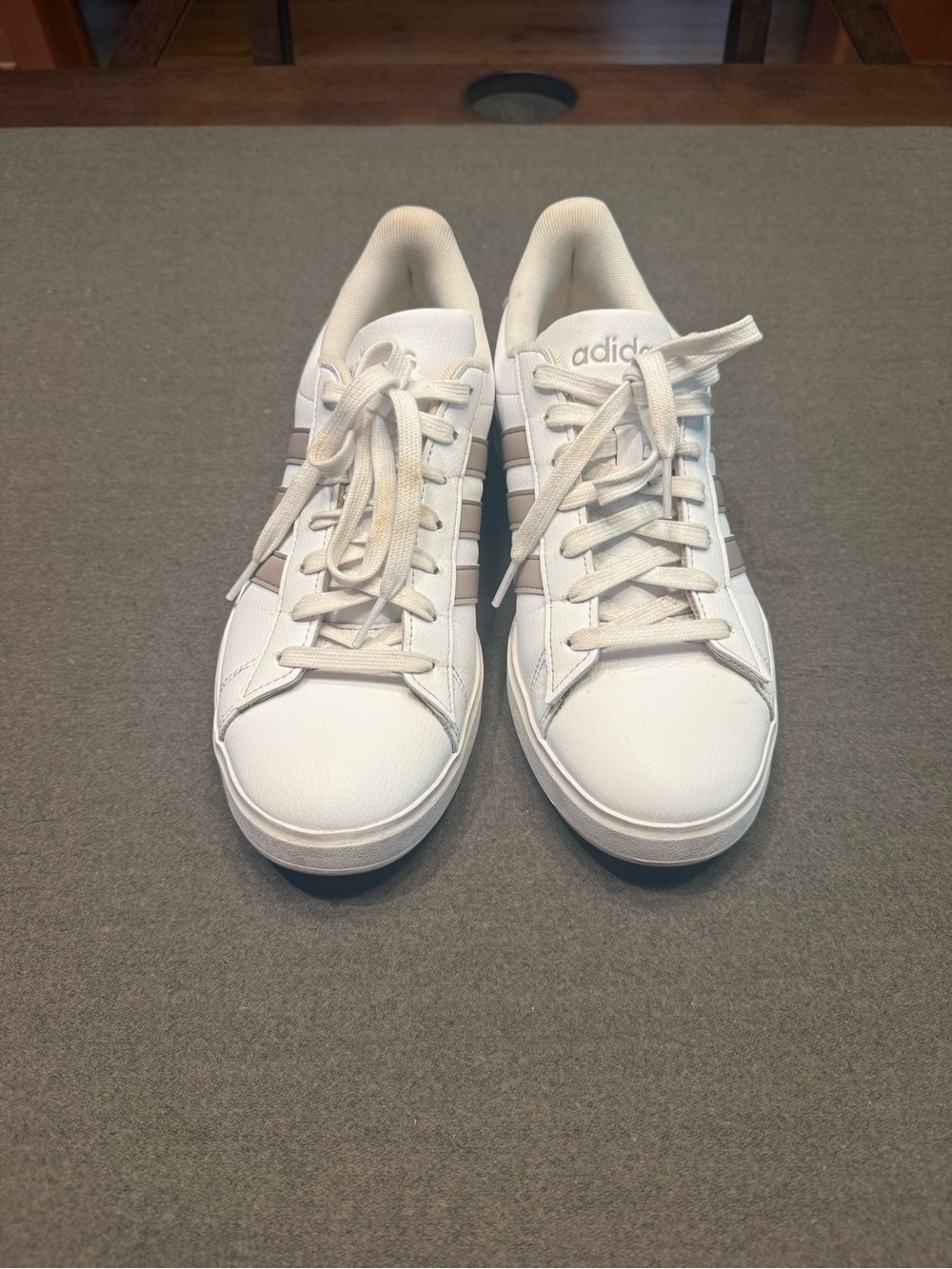 adidas White Sneakers with Metallic Stripes - Picture 3 of 7